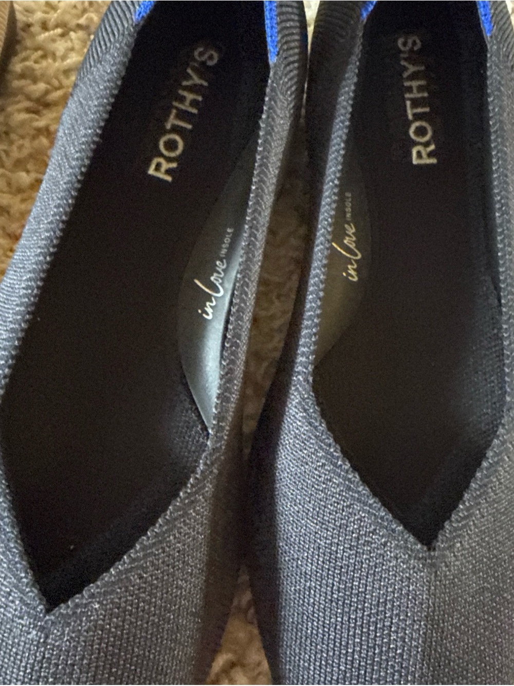 Rothy’s Women’s The Point II Ecru Black Flats 9 Lot Set Of 2 Rothys - Picture 9 of 9